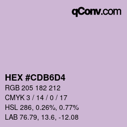 カラーコード: HEX #CDB6D4 | qconv.com