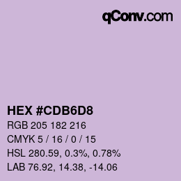 Color code: HEX #CDB6D8 | qconv.com
