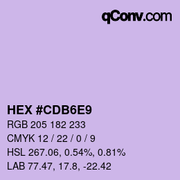 カラーコード: HEX #CDB6E9 | qconv.com