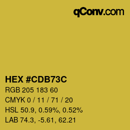 Color code: HEX #CDB73C | qconv.com