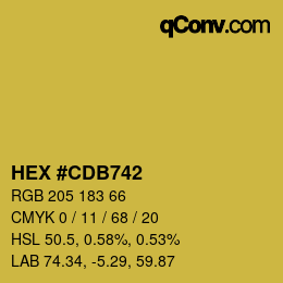 カラーコード: HEX #CDB742 | qconv.com