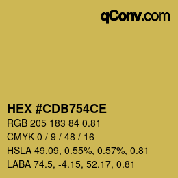 カラーコード: HEX #CDB754CE | qconv.com
