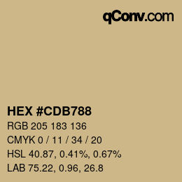 Color code: HEX #CDB788 | qconv.com