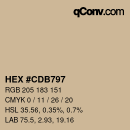 Color code: HEX #CDB797 | qconv.com