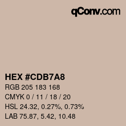 Color code: HEX #CDB7A8 | qconv.com