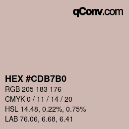 カラーコード: HEX #CDB7B0 | qconv.com