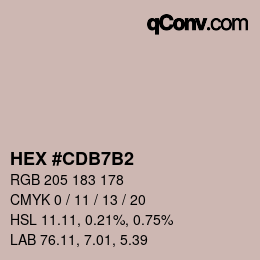 Color code: HEX #CDB7B2 | qconv.com