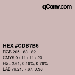 カラーコード: HEX #CDB7B6 | qconv.com