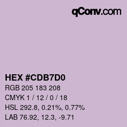 カラーコード: HEX #CDB7D0 | qconv.com