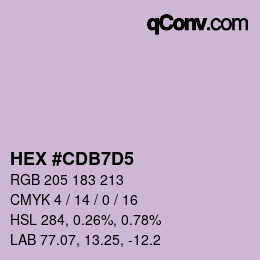 カラーコード: HEX #CDB7D5 | qconv.com
