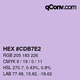 颜色代码: HEX #CDB7E2 | qconv.com