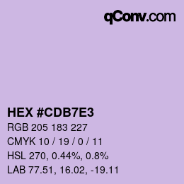 Color code: HEX #CDB7E3 | qconv.com