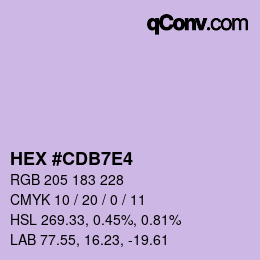 カラーコード: HEX #CDB7E4 | qconv.com