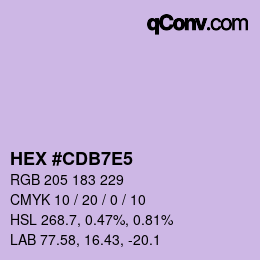 カラーコード: HEX #CDB7E5 | qconv.com