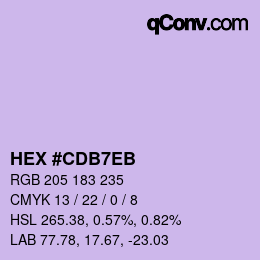 Color code: HEX #CDB7EB | qconv.com