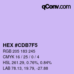 Color code: HEX #CDB7F5 | qconv.com