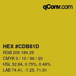 Color code: HEX #CDB81D | qconv.com