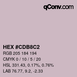 カラーコード: HEX #CDB8C2 | qconv.com