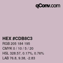 Color code: HEX #CDB8C3 | qconv.com