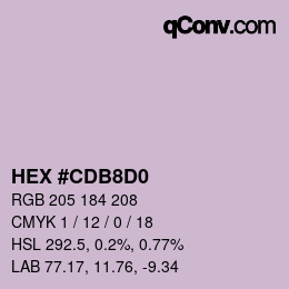 カラーコード: HEX #CDB8D0 | qconv.com