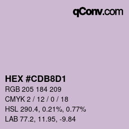 颜色代码: HEX #CDB8D1 | qconv.com
