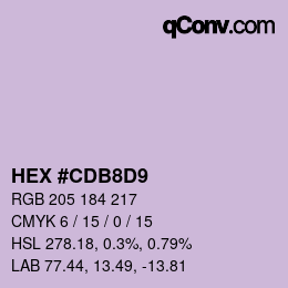 Color code: HEX #CDB8D9 | qconv.com