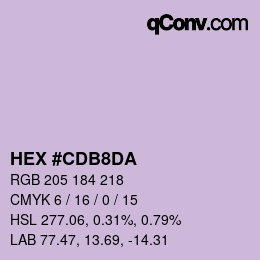カラーコード: HEX #CDB8DA | qconv.com