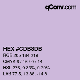 カラーコード: HEX #CDB8DB | qconv.com