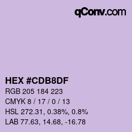 Color code: HEX #CDB8DF | qconv.com