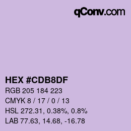 Color code: HEX #CDB8DF | qconv.com