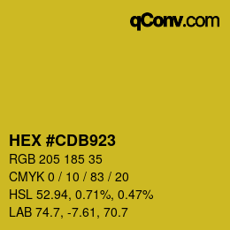 颜色代码: HEX #CDB923 | qconv.com