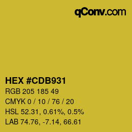 Color code: HEX #CDB931 | qconv.com