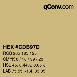 カラーコード: HEX #CDB97D | qconv.com