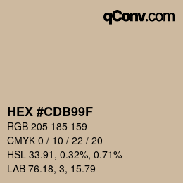 Código de color: HEX #CDB99F | qconv.com