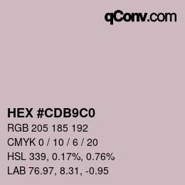 カラーコード: HEX #CDB9C0 | qconv.com