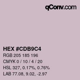 Farbcode: HEX #CDB9C4 | qconv.com