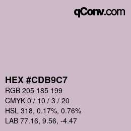 カラーコード: HEX #CDB9C7 | qconv.com