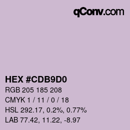 Color code: HEX #CDB9D0 | qconv.com