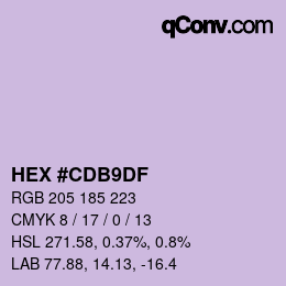 Color code: HEX #CDB9DF | qconv.com