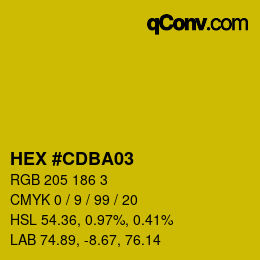 カラーコード: HEX #CDBA03 | qconv.com