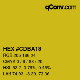 Color code: HEX #CDBA18 | qconv.com