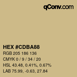 Color code: HEX #CDBA88 | qconv.com