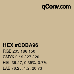 カラーコード: HEX #CDBA96 | qconv.com