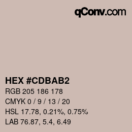 カラーコード: HEX #CDBAB2 | qconv.com