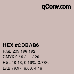 カラーコード: HEX #CDBAB6 | qconv.com