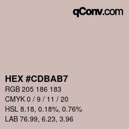 Color code: HEX #CDBAB7 | qconv.com