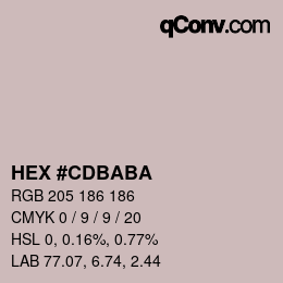 Color code: HEX #CDBABA | qconv.com