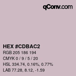 Color code: HEX #CDBAC2 | qconv.com