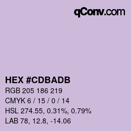 Color code: HEX #CDBADB | qconv.com
