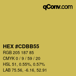 Color code: HEX #CDBB55 | qconv.com